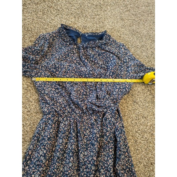 Banana Republic NEW Dress Blue Floral Size 0 Long Sleeve High Neck. - Picture 3 of 6